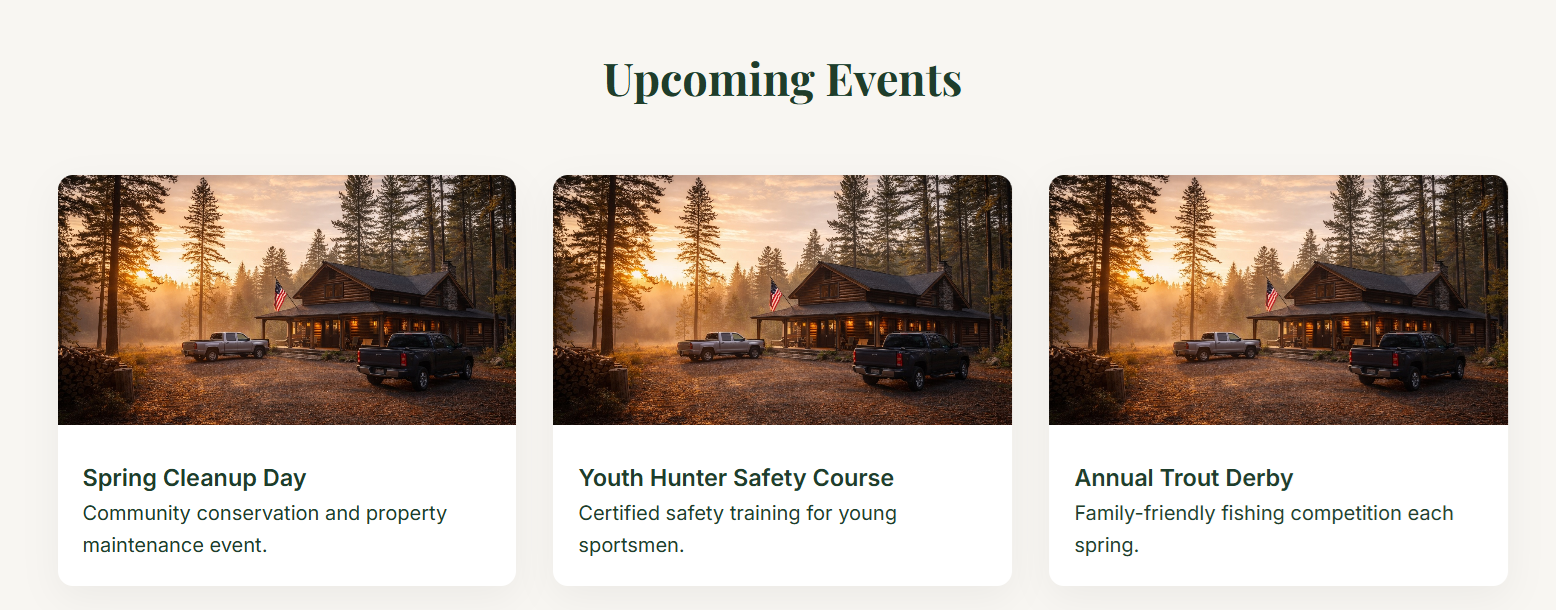 Sportsmen Club Website